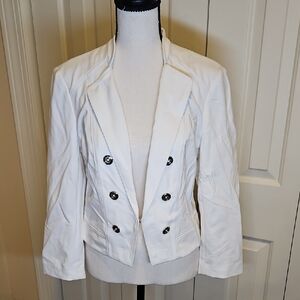 White House Black Market White Double-Breasted Blazer 6 WHBM